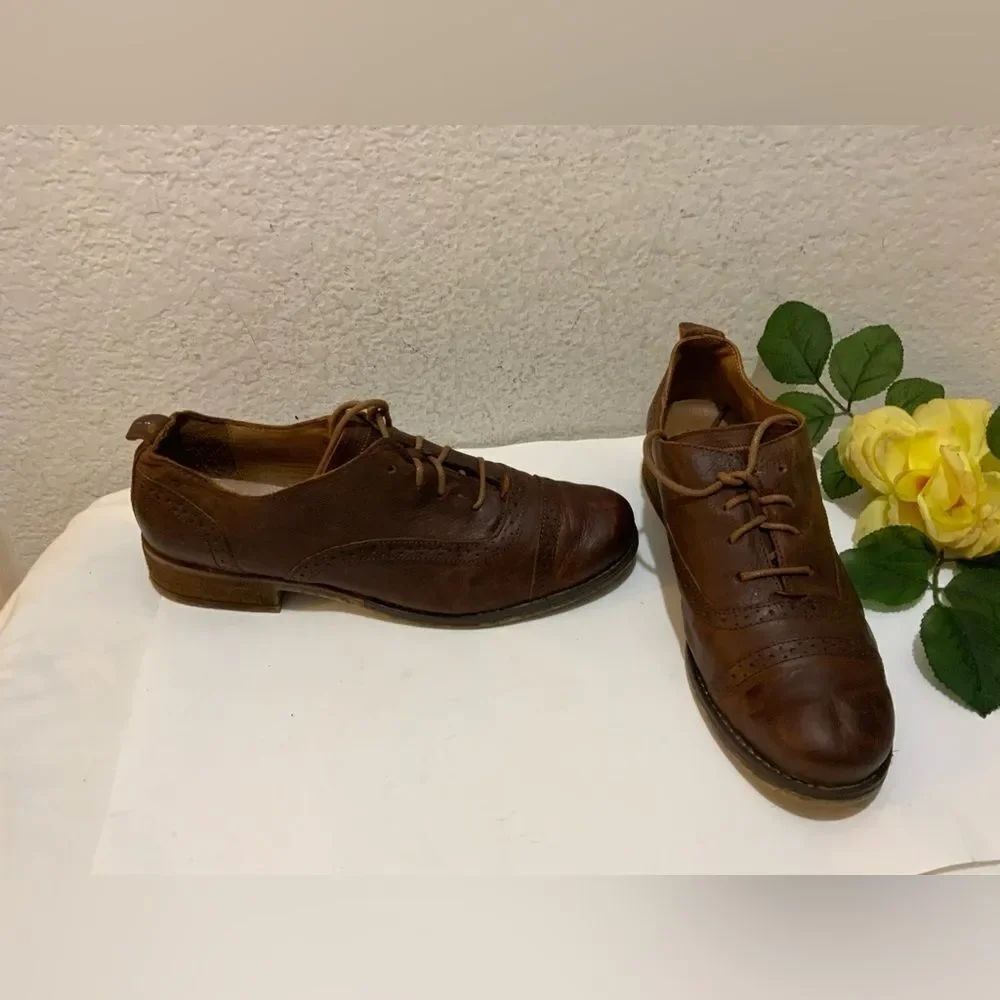 Josef Seibel Womens Brown Leather Oxfords Shoes 41